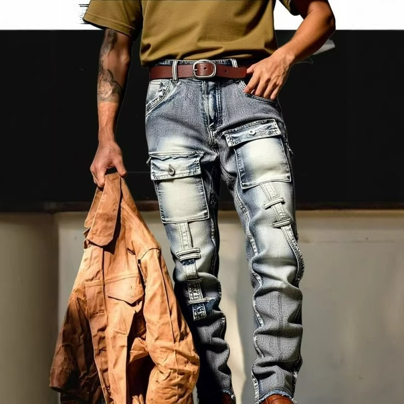 Streetwear Brand America - Мужские брюки с эффектом потертости, в