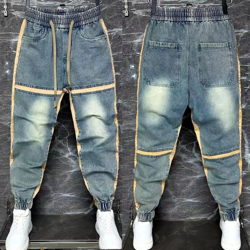 Streetwear Brand Denim - Брюки-султанки мужские в стиле хип-хоп, джинсовые