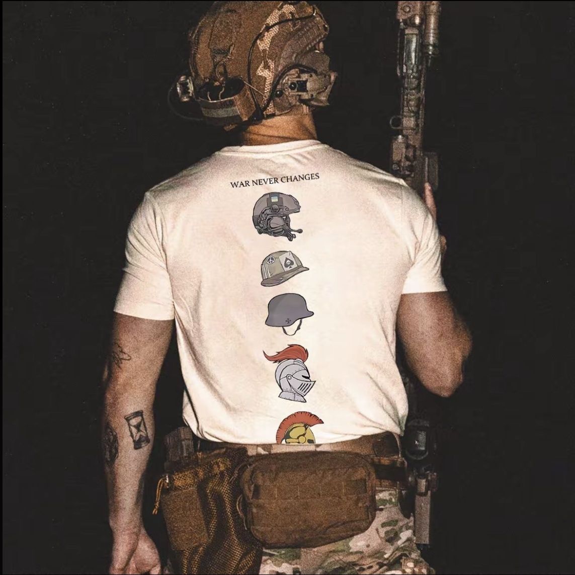 Streetwear Brand Tees - Шлем «История эволюции», американский тренд, брендовая