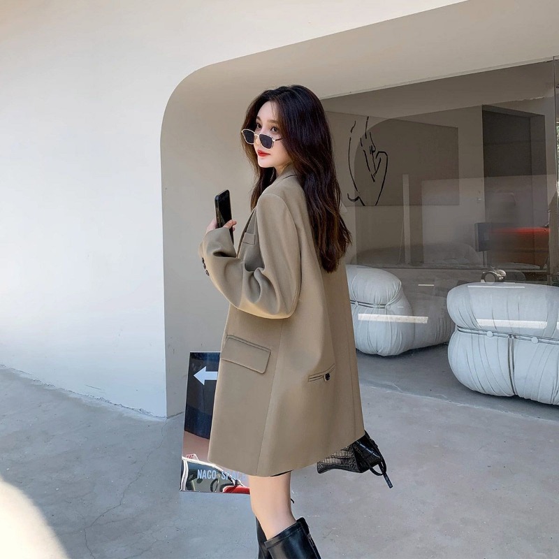 Streetwear Brand Jacket - Женский офисный Блейзер на пуговицах, черный
