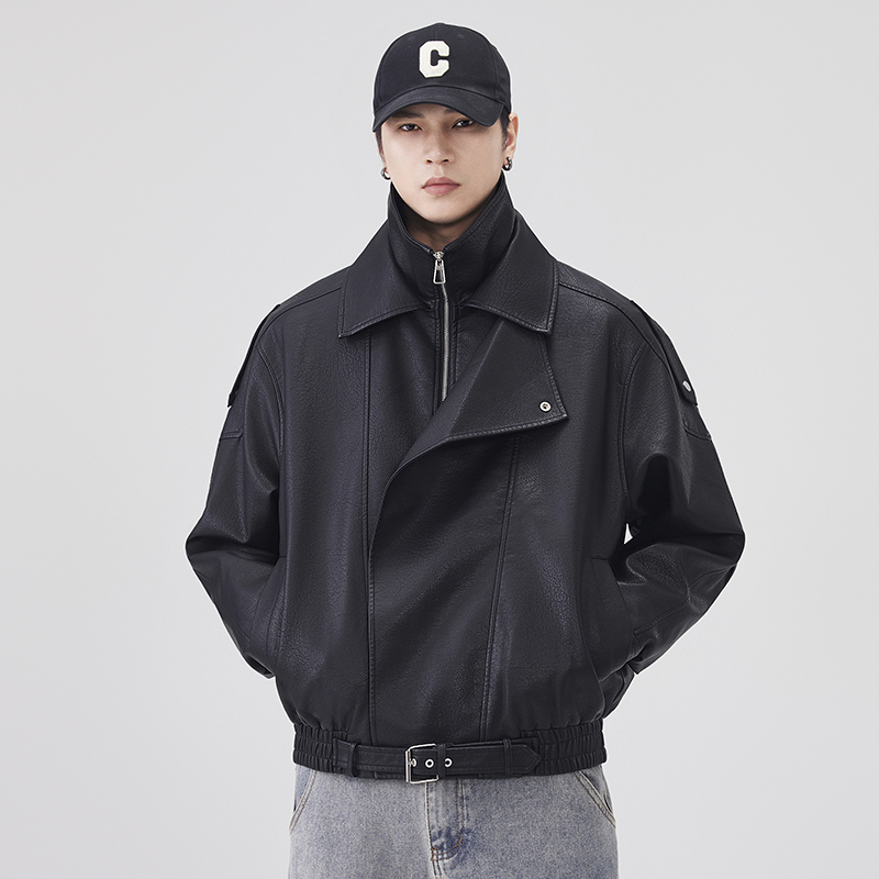 Streetwear Brand Fashion - Осенне-зимняя кожаная куртка, мужская уличная модная